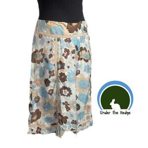 Y2K Express Multi Floral Silk Skirt Size 6 Fairy Coquette Feminine Q2